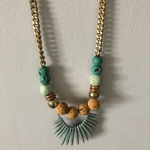 Artisan bib beaded necklace